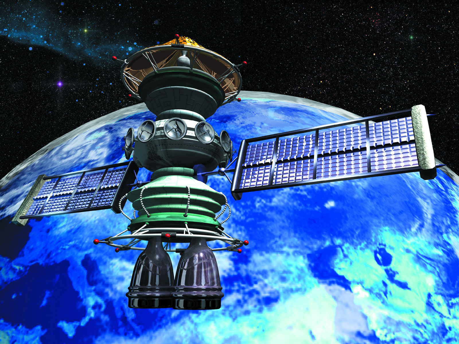 壁紙link 人工衛星と地球 Satellite